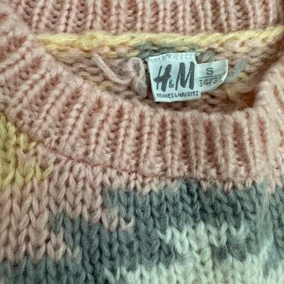 VTG 90's Pastel Wool Blend H&M Hennes & Mauritz Sweater, Sz: Small. #12 - Picture 4 of 4